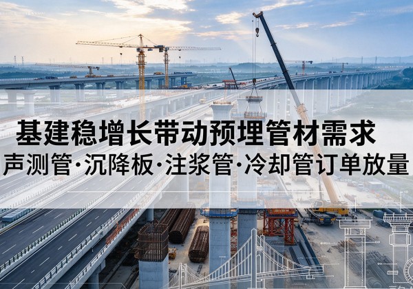 虞城基建稳增长带动预埋监测管材需求，声测管、沉降板、注浆管订单持续放量